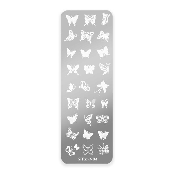 piastra stamping farfalle unghie