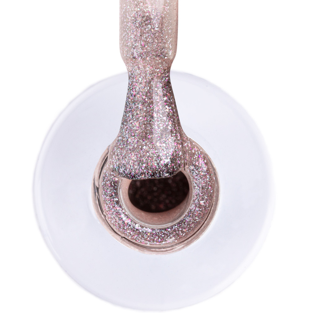 smalto semipermanente bianco latte glitter