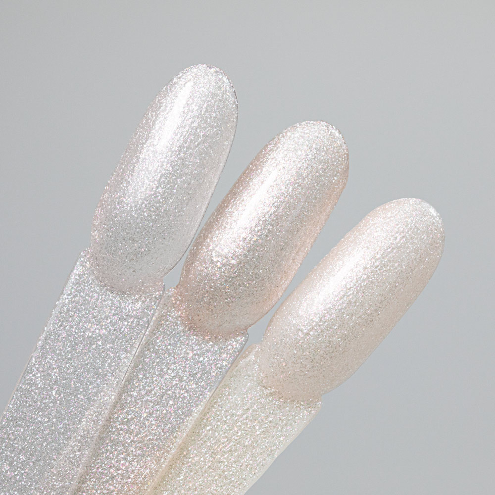 smalto semipermanente bianco latte glitter