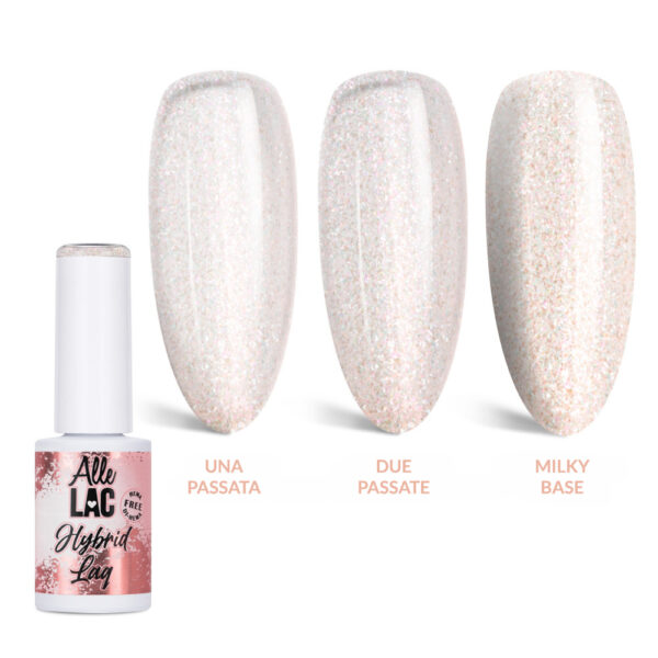 smalto semipermanente bianco latte glitter