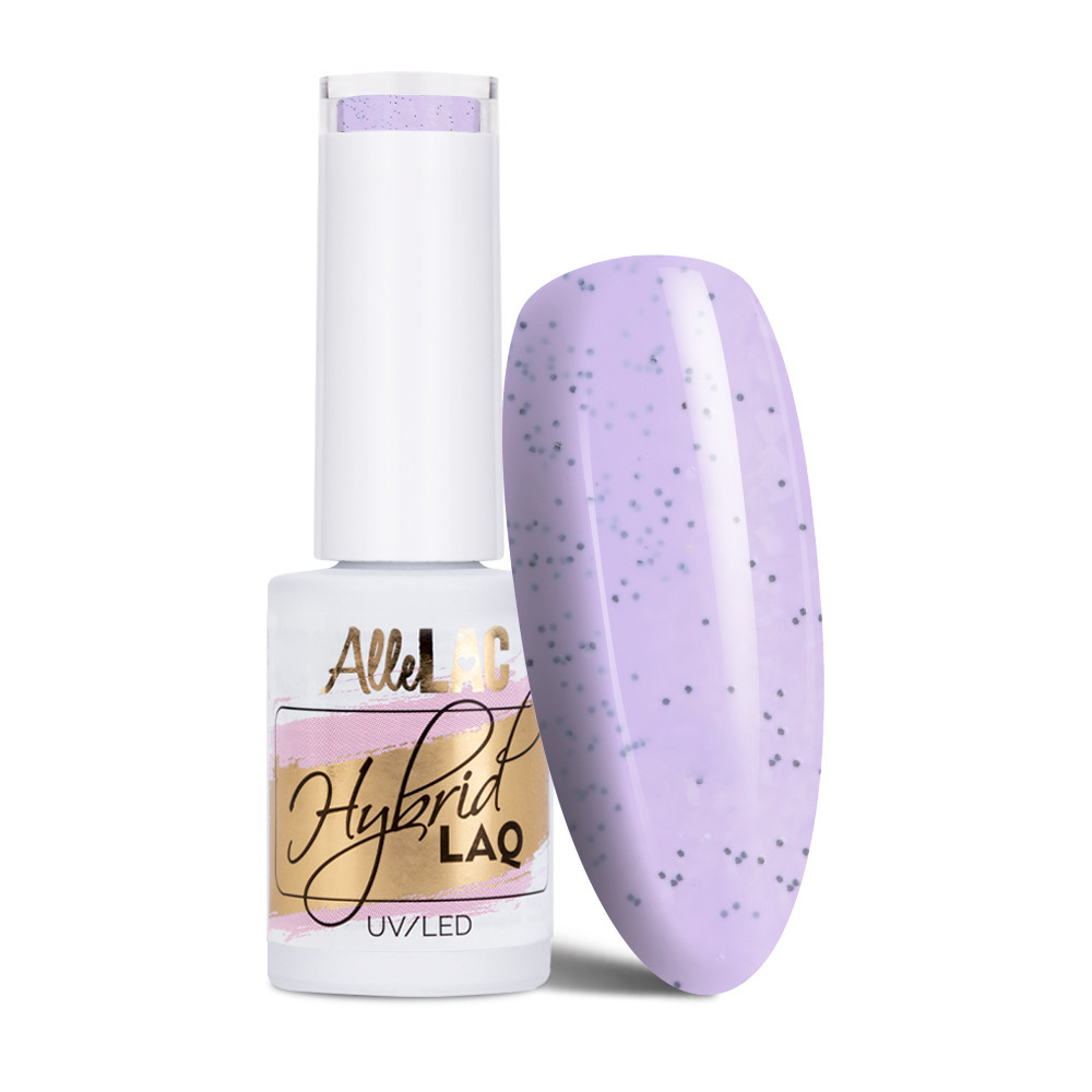 smalto semipermanente lilla pastello puntini neri