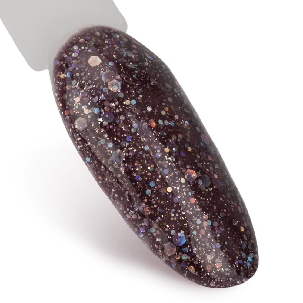 smalto semipermanente marrone cioccolato glitter flakes