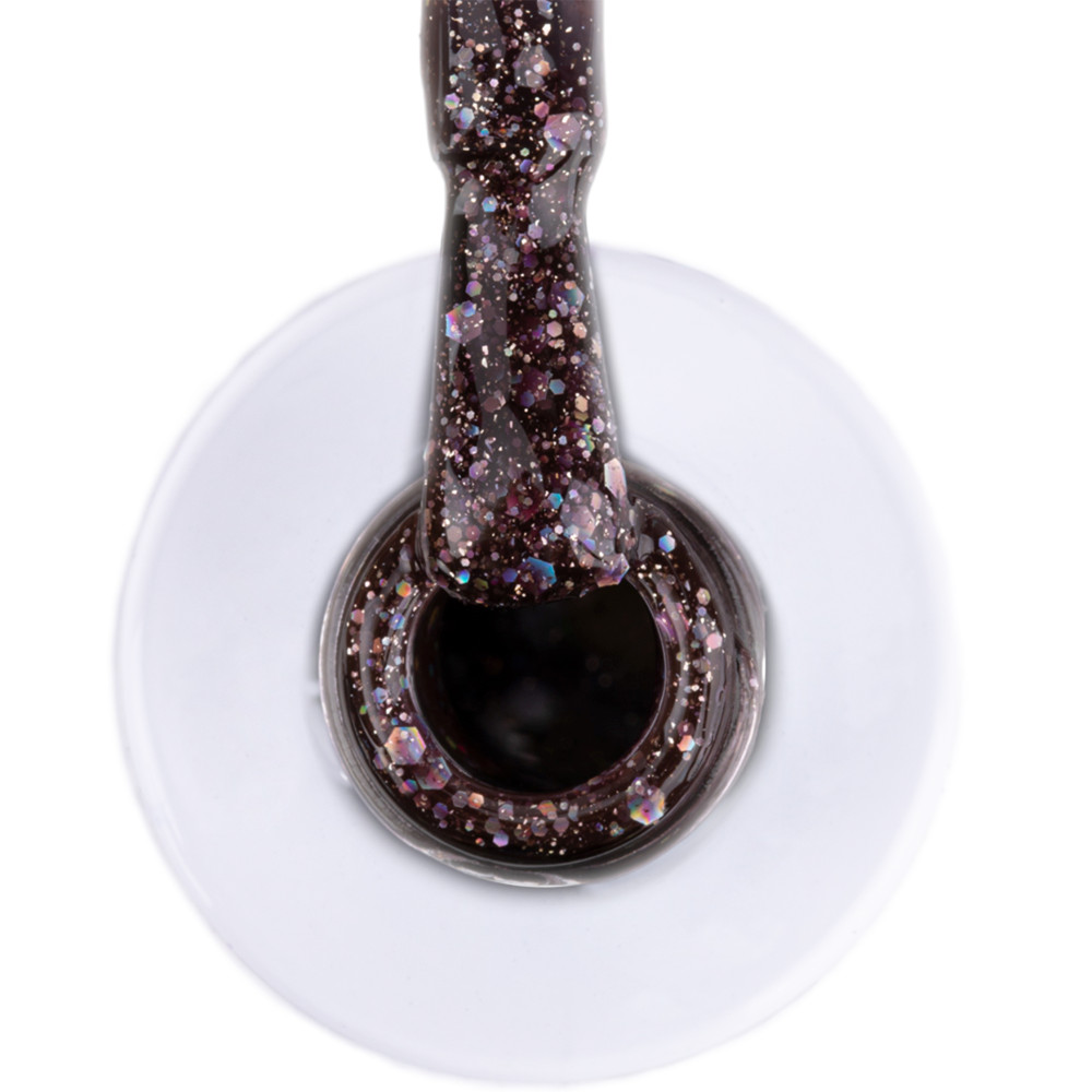 smalto semipermanente marrone cioccolato glitter flakes