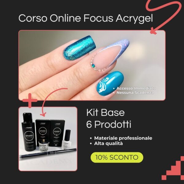 BUNDLE Corso Focus Acrygel Online Kit 6 Prodotti