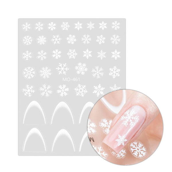 Stickers nail art smile line bianca fiocchi neve
