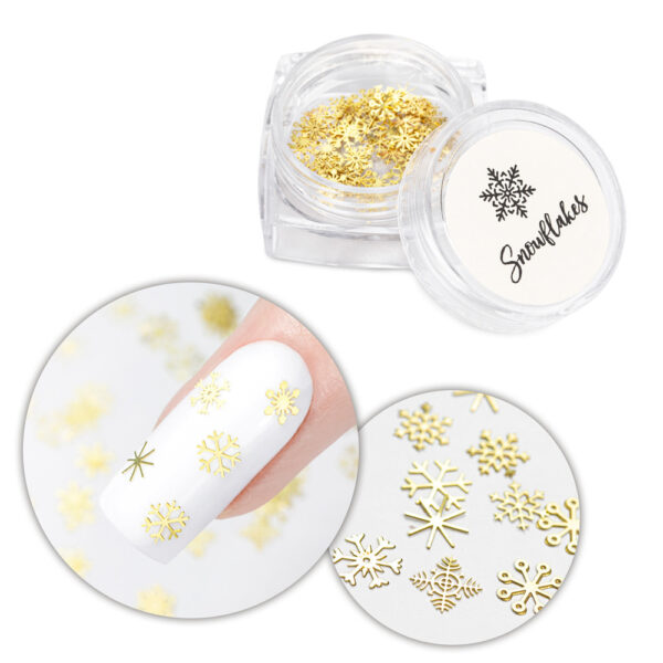 borchie unghie fiocchi neve oro