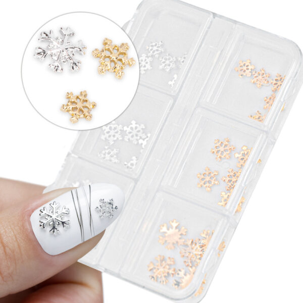 borchie unghie fiocchi neve oro argento