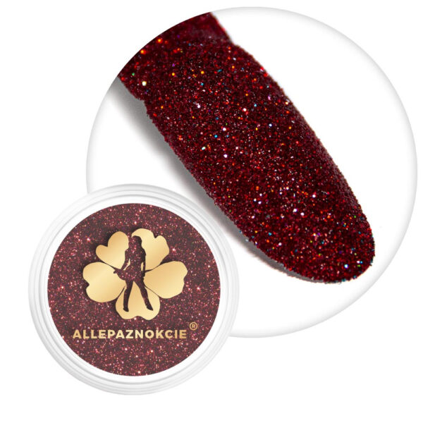 glitter nail art rosso