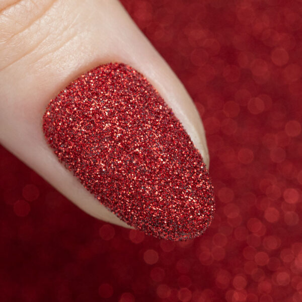glitter rosso chiaro nail art