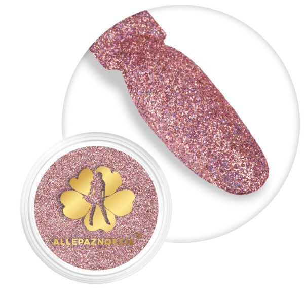 polvere olografica rosa nail art