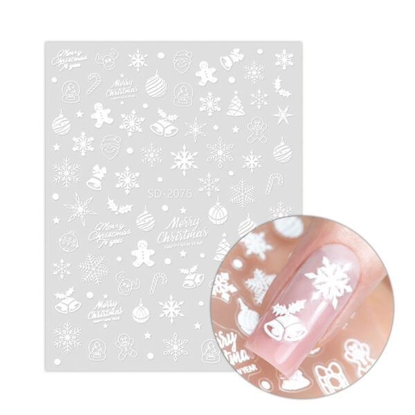 stickers natalizi bianchi unghie