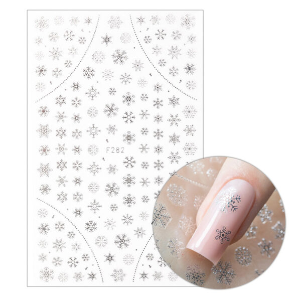 stickers unghie fiocchi neve natale argento