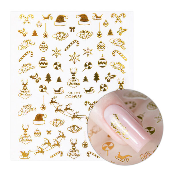 stickers unghie natalizi oro