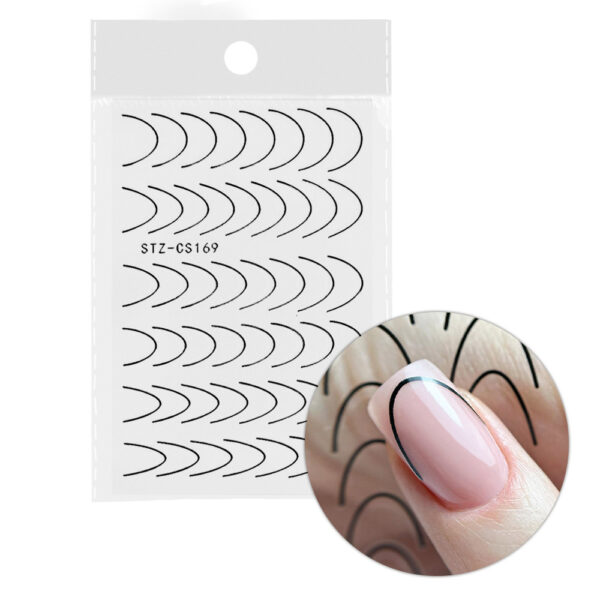 stickers unghie smile line nera sottile