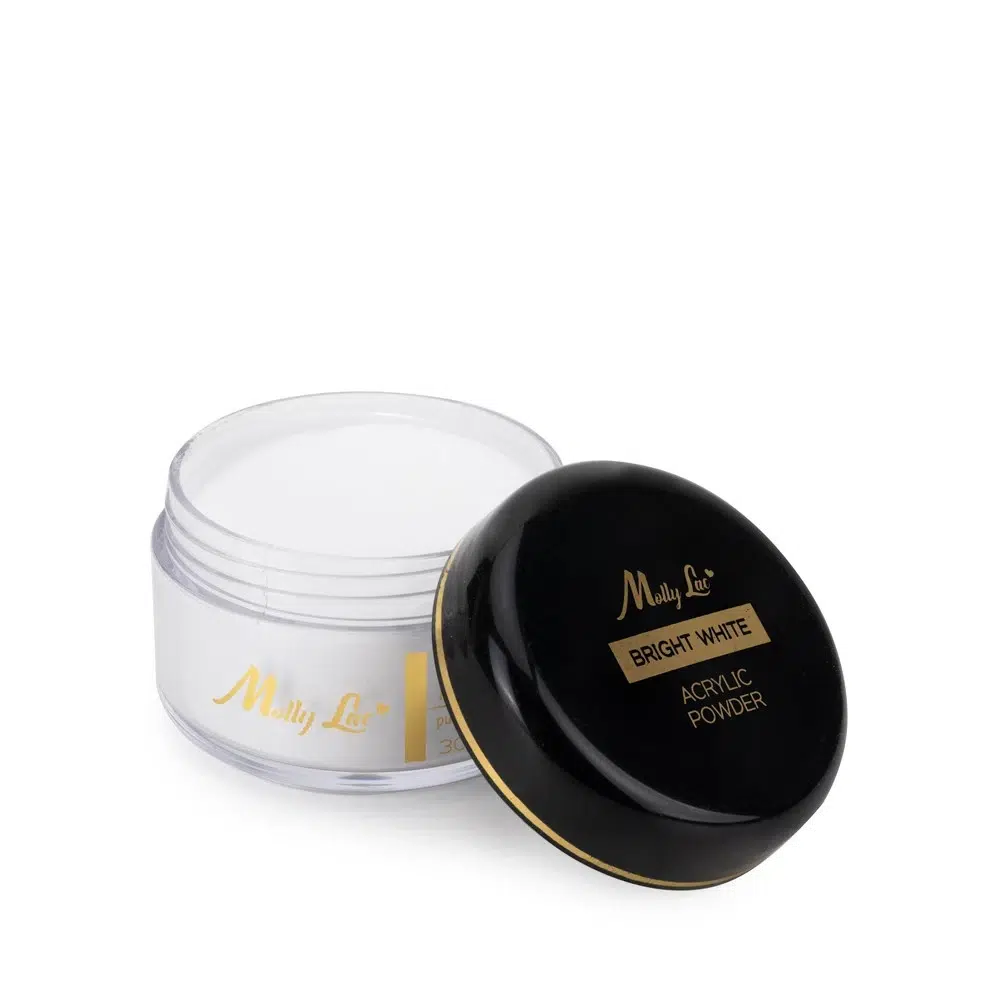 MollyLac Acrylic Powder Bright White 30 g - polvere acrilica per unghie