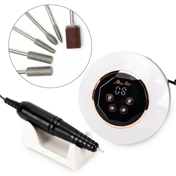Fresatrice per unghie MollyNails M23 da 68 W, 50.000 giri, bianca