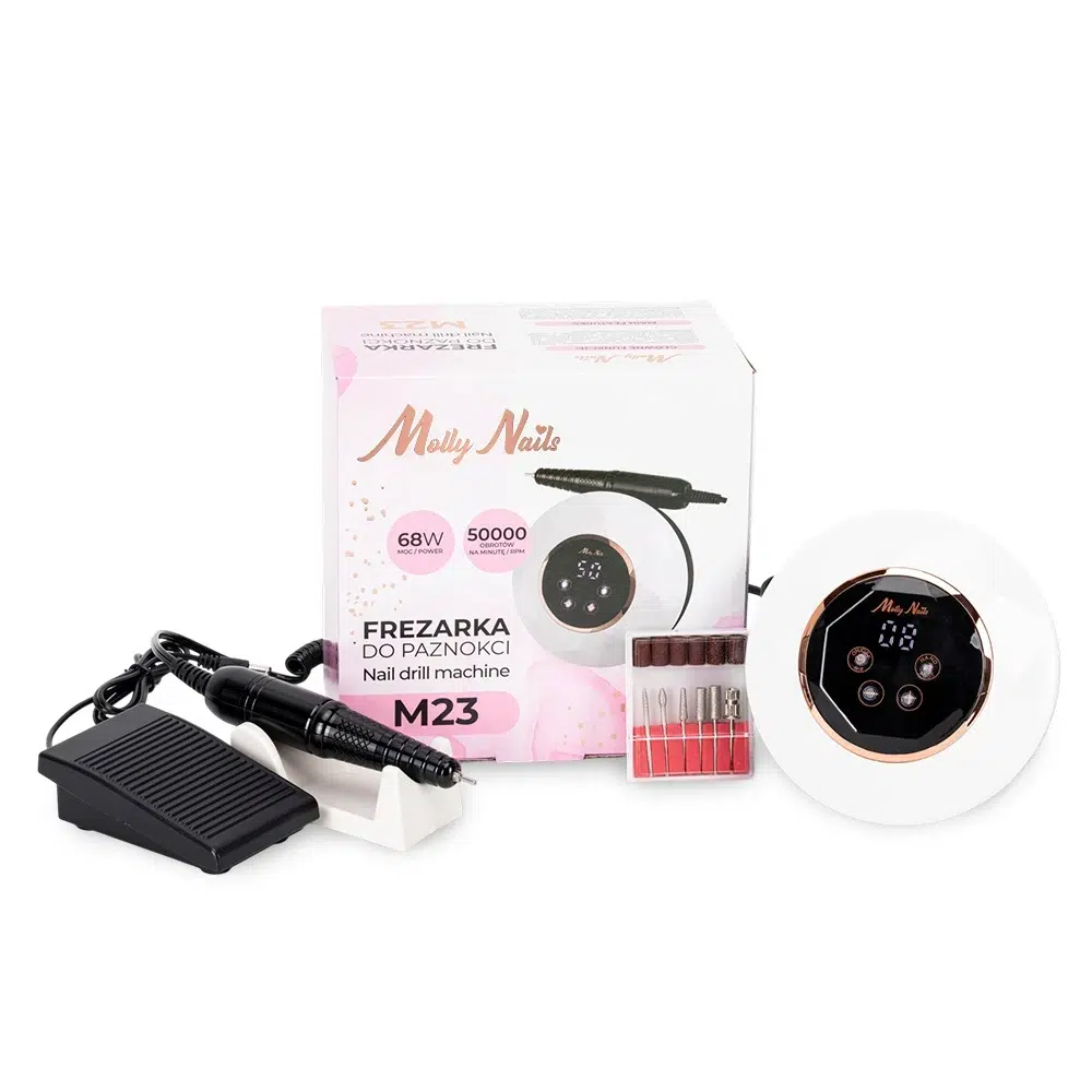 Fresatrice per unghie MollyNails M23 da 68 W, 50.000 giri, bianca