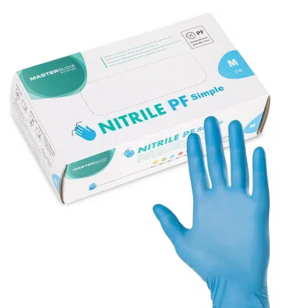Guanti in nitrile Master Glove PF Simple, senza polvere, taglia M, blu, 100 pezzi