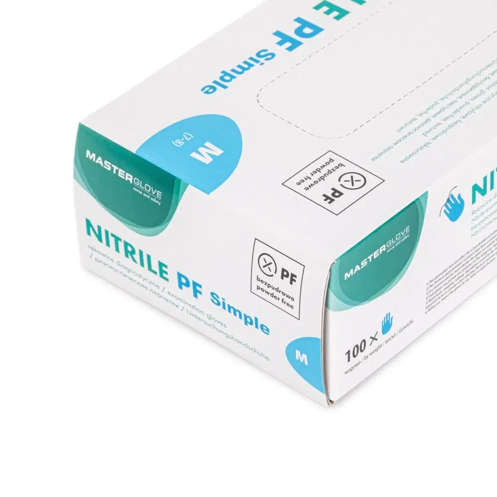 Guanti in nitrile Master Glove PF Simple, senza polvere, taglia M, blu, 100 pezzi