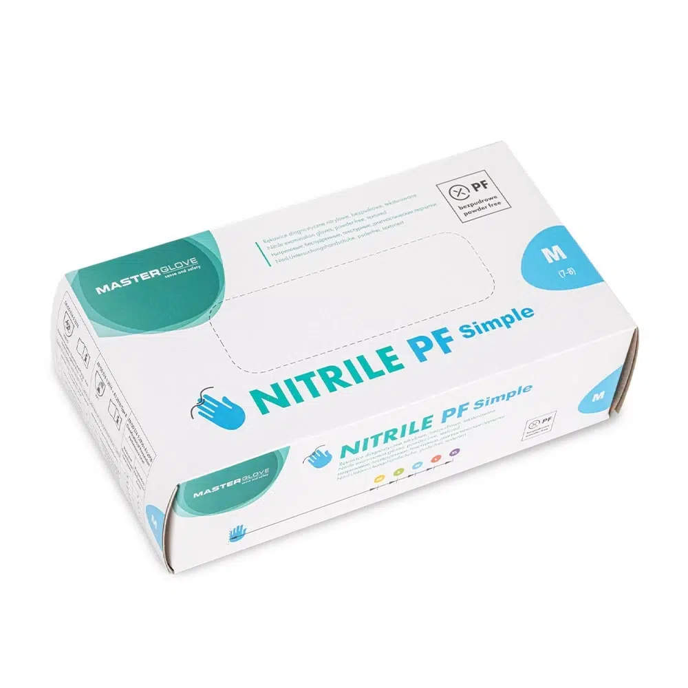 Guanti in nitrile Master Glove PF Simple, senza polvere, taglia M, blu, 100 pezzi