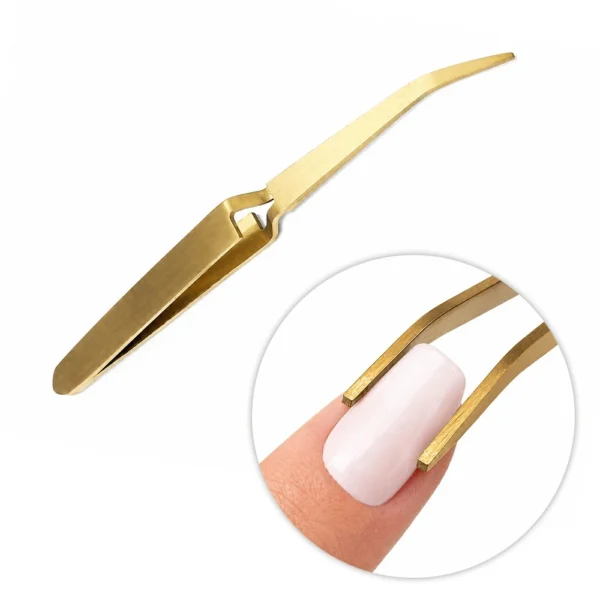 Pinza professionale per tunnel delle unghie AlleLac, color oro