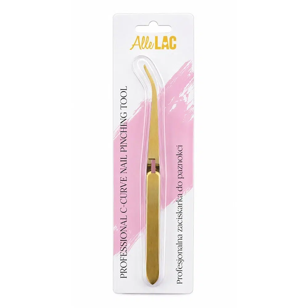 Pinza professionale per tunnel delle unghie AlleLac, color oro