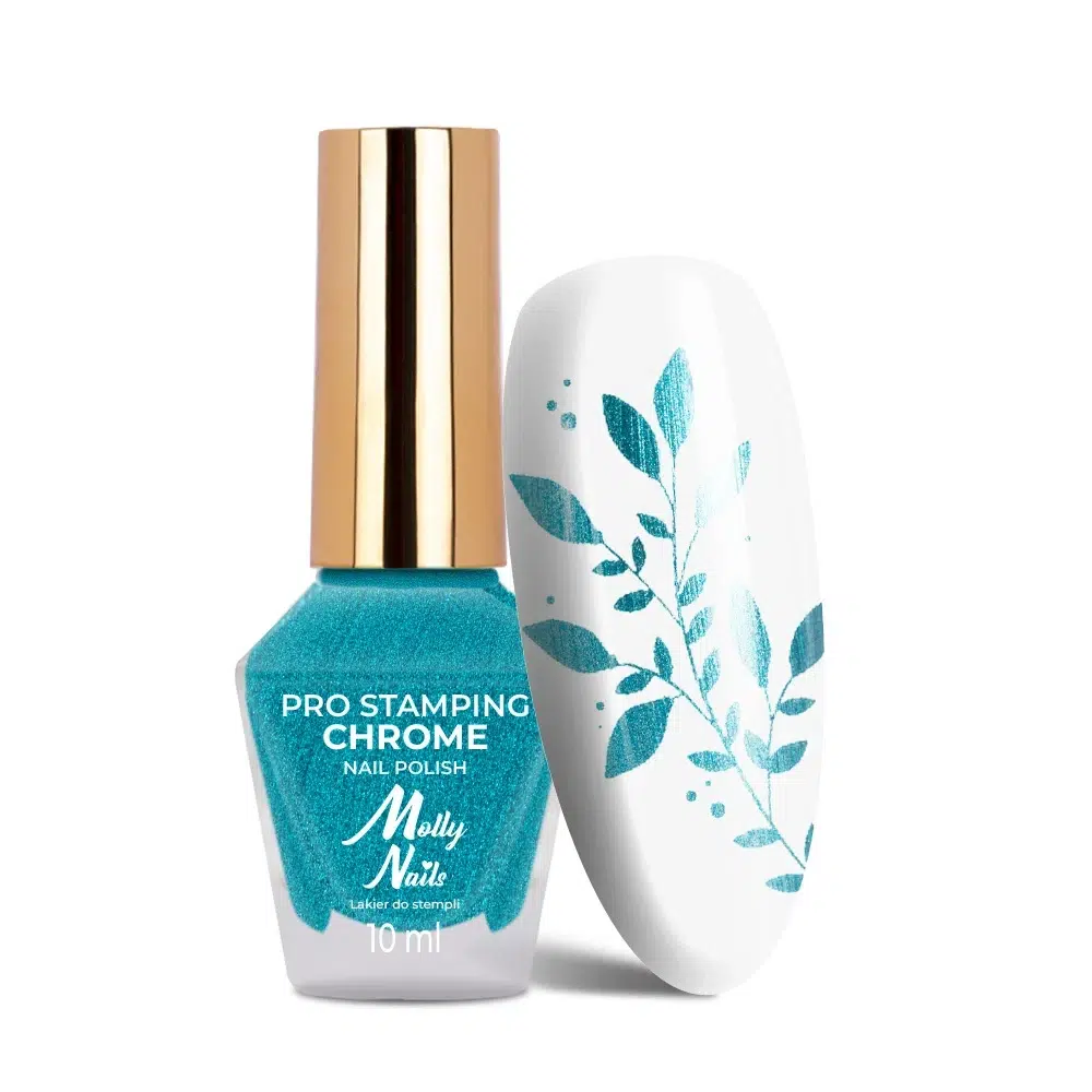 Smalto per stamping MollyNails PRO Stamping Chrome Turquoise n. 24 10 ml