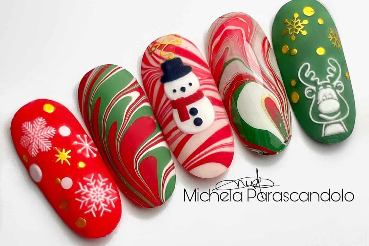 watermarble natale unghie